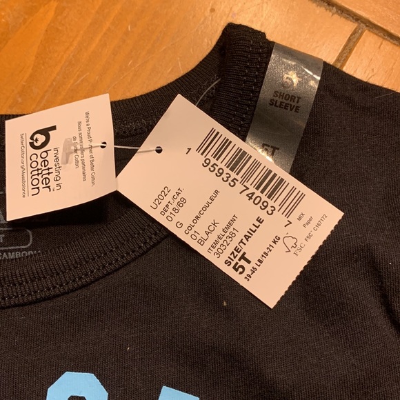 Children Place 5T nwt Black with baby blue “Cousin Crew” - Picture 4 of 5